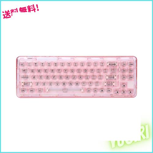 YUNZII X71 メカニカルゲーミングキーボード 透明キーキャップ 71キー 68%配列 ワイヤレス ホットスワップ対応 BT5.0/2.4G/USB-C ガスケの通販は