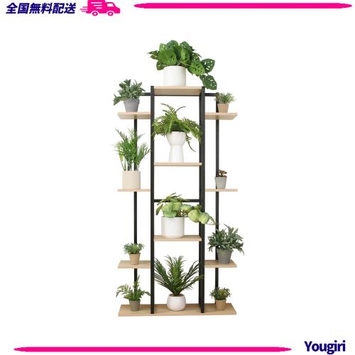 不二貿易 フラワースタンド 屋内 ディスプレイラック 7段 幅75×奥行22.5×高さ145cm ブラック 生活雑貨 小物収納 ワイド 63763の通販は