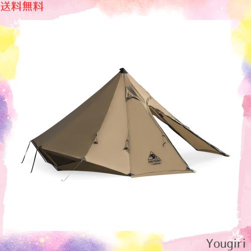 OneTigris GASTROPOD 2-6人用ワンポールテント 耐水圧3000mm 軽量 簡単設営 コンパクト 4シーズン適用 ピラミッドテント 大型テント キャの通販は