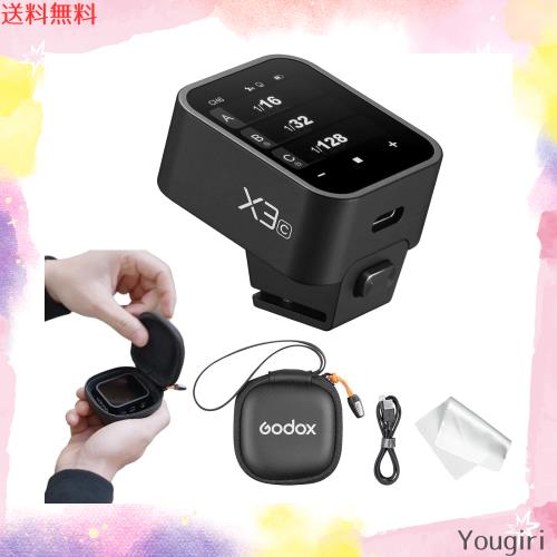 Godox X3CタッチスクリーンTTLワイヤレスフラシュトリガー フラッシュ送信機 フラッシュトランスミッターリチウム電池 急速充電可能 Cano