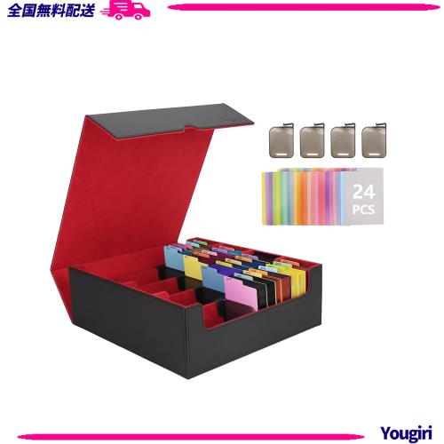 デッキケース カードケース 収納 保管 仕切り付き 縦入れ 5個 レッド