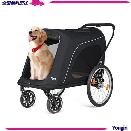 BEBEROAD PETS ペットカート 猫 カート小型犬 中型犬 大型犬 バギー 折りたたみ 4輪 前輪360°回転 (R8-四輪ブラック, L-大型)の通販は