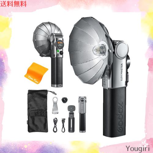 GODOX Lux Master レトロカメラフラッシュ、TTL対応、2.4GワイヤレスXシステム内蔵、カラータッチスクリーン付きメタルアンブレラリフレ