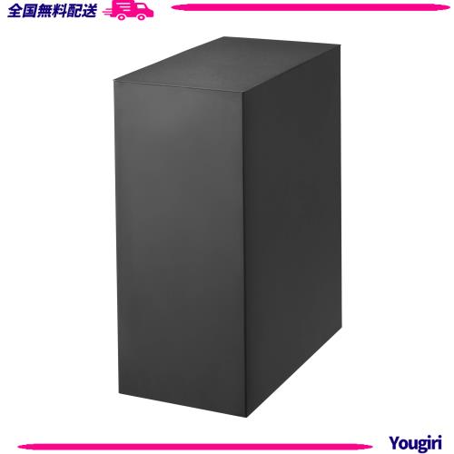 山崎実業(Yamazaki) 【 完成品 】 水槽横 収納ボックス ブラック W16×D30×H36cm タワー tower 蓋付き 二層式 ケーブルボックス 1892