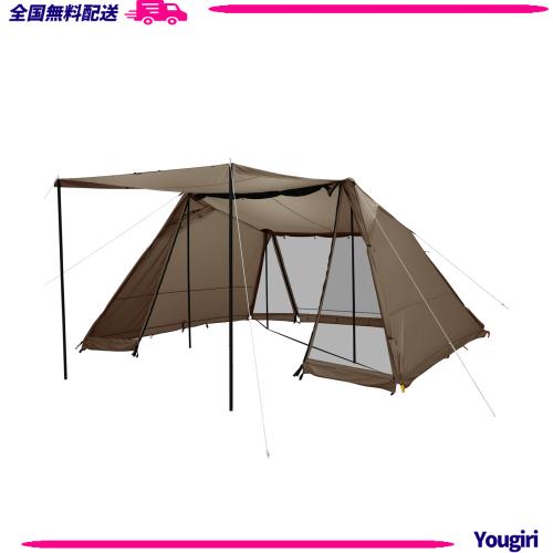 DOD(ディーオーディー) ヨンヨンベース ソロやデュオで余裕のあるワンルームスタイルを楽しめる。圧迫感の少ないコンパクトシェルター。T