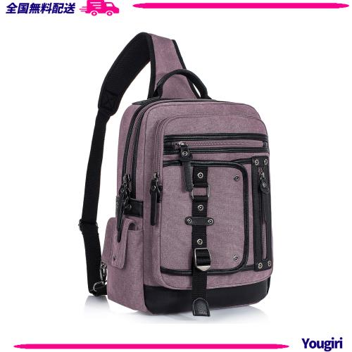 Leaper(リーパー) ボディバッグ ワンショルダー メンズ 帆布 リュック 大容量 14インチPC対応 キャンバス 通勤 通学 旅行 多機能 3003パの通販は 5,495円