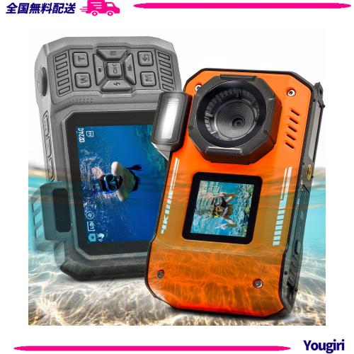 4K デジカメ 防水 水中カメラ 防水カメラ 10M防水 ケース不要 デュアルスクリーン 自撮可能 操作簡単 防水 軽量 コンパクト