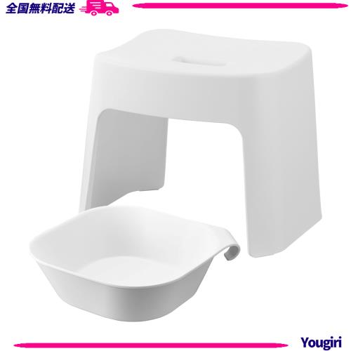 山崎実業(Yamazaki) 洗いやすい マグネット風呂イス 座面高26cm + マグネット＆引っ掛け湯おけ Lサイズ 【2点セット】 tower お風呂 バス