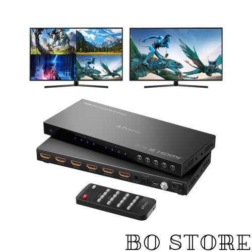 4K HDMI マルチビューワースイッチ 4x2 PIP付き PORTTA クアッドマルチビューア シームレススイッチャー 4イン2アウト トスリンク付き 3.の通販は