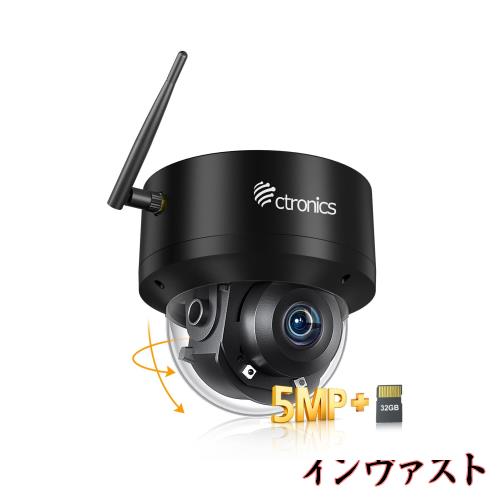 大人気，大得価 【 自動追跡・SDカード内蔵 】Ctronics 防犯カメラ