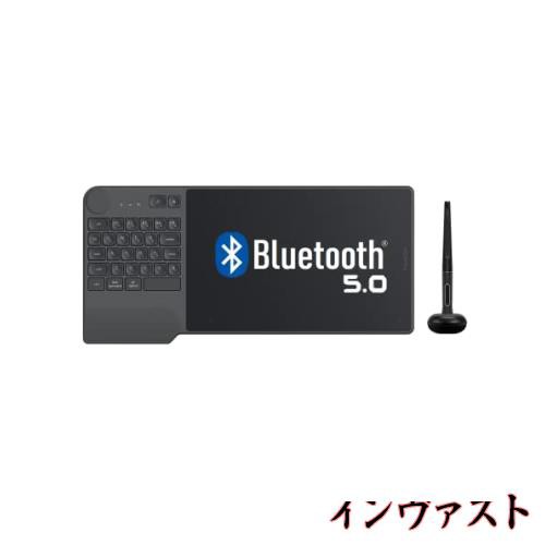 HUION ペンタブレット 板タブ 8.9 x 5.6インチ ワイヤレス Bluetooth対応 左手キーとダイヤル 効率的にお絵描き Windows Mac Android Chrの通販は