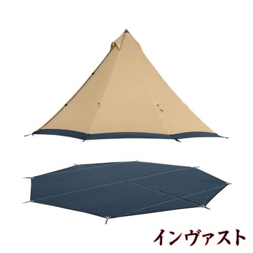 3F UL GEAR 部落4 ワンポールテント 210T 2点セット(テント+グランド シート) 煙突穴付きタープテント 防水 アルミ テント 折りたたみ 簡の通販は