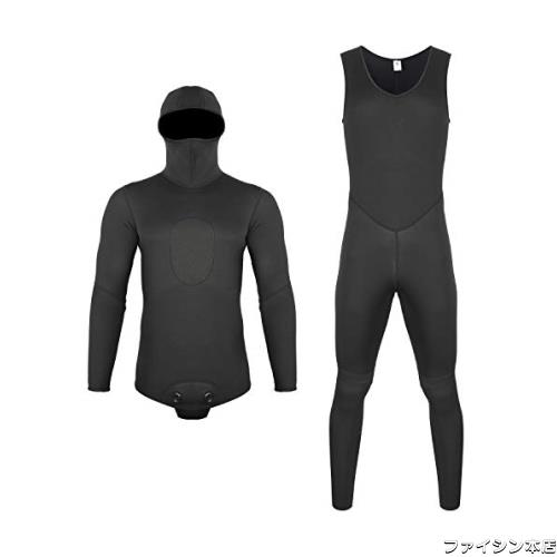MORGEN SKY ウェットスーツ メンズ 3mm スピアフィッシング 素潜り フード一体式 2ピース 上下セット ロングジョン仕様 MY011(上下セットの通販はその他のスポーツ