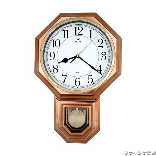 JUSTIME スクールハウス 振り子時計 掛け時計 振り子付き チャイミング ウェストミンスター メロディー付き 壁掛け時計 柱時計 かけ時計 の通販は 15,903円