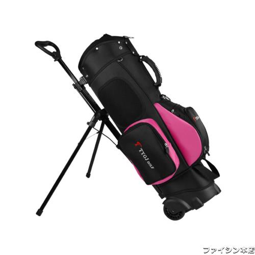 SAKEY 車輪付きプーリーゴルフバッグ ，ナイロンゴルフクラブバッグ ブラケットパッケージ ，13クラブ 、二重肩，滑り止め 耐磨耗 荷重能の通販は 16,687円