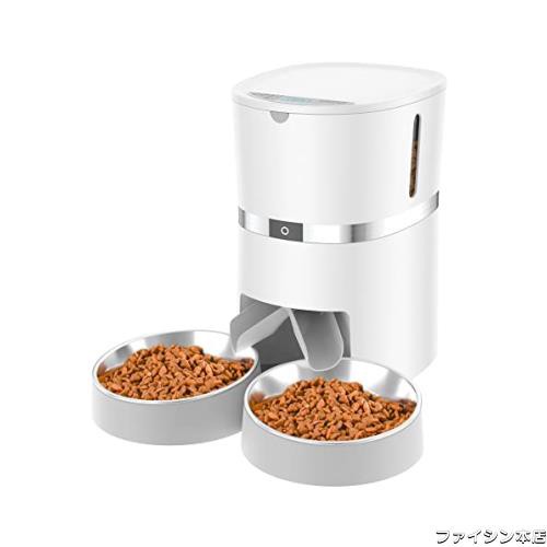 WellToBe 自動給餌器 猫 2匹用 自動餌やり機 タイマー式 2WAY給電 手動給餌可 中小型犬 猫用 多頭飼い 自動餌 定時定量 1日6食 健康管理