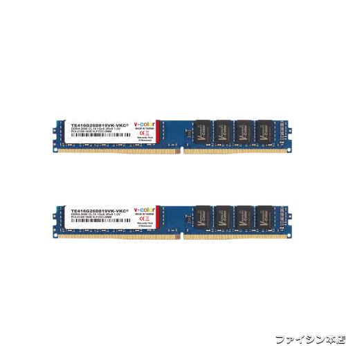 v-color Hynix IC サーバー用メモリ DDR4-2666MHz PC4-21300 32GB (16GB×2枚) ECC Unbuffered DIMM VLP 1Gx8 2Rx8 1.2V CL19 TE416G26D8