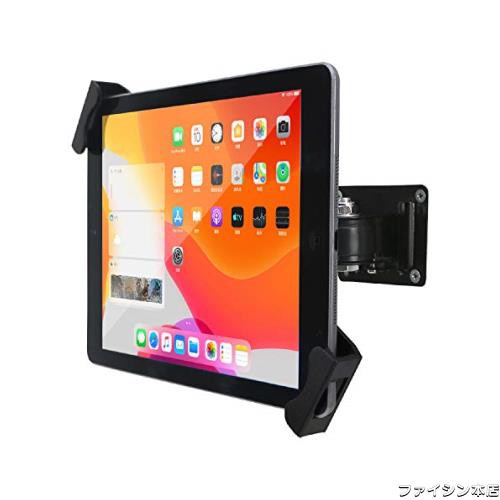 タブレットユニバーサル壁掛けホルダー 盗難防止セキュリティロックとキー付き 回転デザイン 任意調節 マルチアングル 8~10.1インチ用ブの通販は