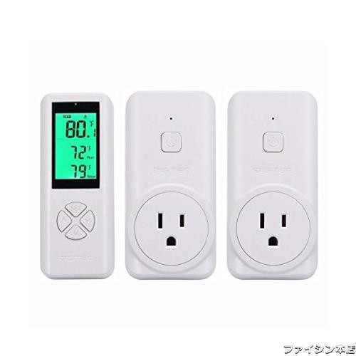 ワイヤレス温度コントローラー、リモートコントロール温度検出、温度センサー内蔵のデジタルプラグインサーモスタットアウトレット、A/Cの通販は