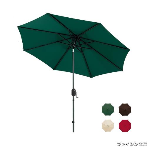 LOVE STORY ガーデンパラソル 270cm パラソル ハンドル開閉 角度調整可能 撥水加工 折りたたみ 軽量 テラス 庭 (グリーン)の通販は 9,638円