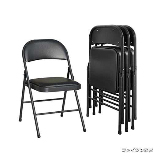 BOOSDEN パイプ椅子 4脚セット 折りたたみチェア ミーティングチェア 会議椅子 背もたれ 折り畳み イス ダイニングチェア いす 折りたたの通販は