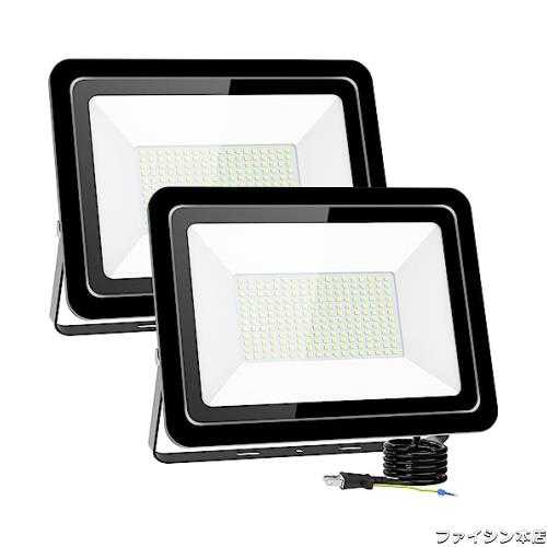 【超薄型・2個セット】KIWEN LED投光器 200W 20000LM 昼光色 投光器ledライト 屋外 IP66 防水 豪雨対応 作業灯 led 100V対応 アース付きの通販は