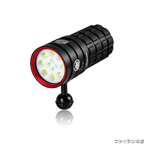 水中ライト ダイビング、LetonPower TS プロ 13000Lumens 水中 120 m ダイビング ライト、スキューバ ライト、Type-C 充電水中カメラ ラ