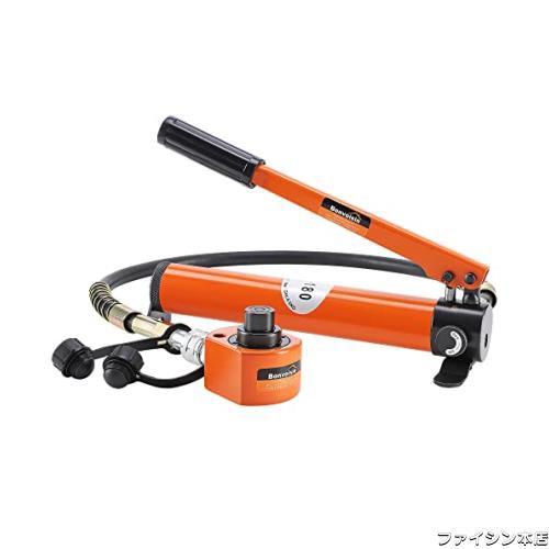 Bonvoisin 油圧ジャッキ ボトルジャッキ 多段式 ポンプ付き 小型 揚力10t 軽量 建築 機械 災害救援 狭い場所で大活躍 日本語取扱説明書付の通販は