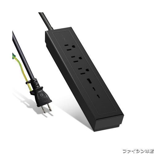 Innfact 73W 1.8m 急速充電延長コード 電源タップ GaN 窒化ガリウム コンセントタップ 3個AC口 USB-C 2ポート USB-A 1ポート テーブルタの通販は