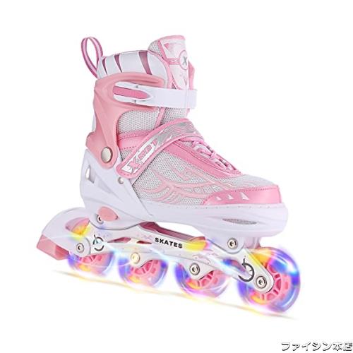 Tolanfio インラインスケート 子供用 ローラースケート サイズ調整可能 女の子 男の子 大人用 キッズ ジュニア 発光 初心者向け？静音？通の通販は 6,023円