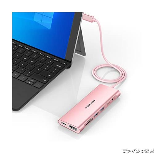 LENTION USB C ハブ ケーブル長さ1ｍ 8in1 CB-C37 4K HDMI PD充電 60W Micro SD/SD カードリーダー 3.5mmオーディオ USB 3.0 Type C タイの通販は