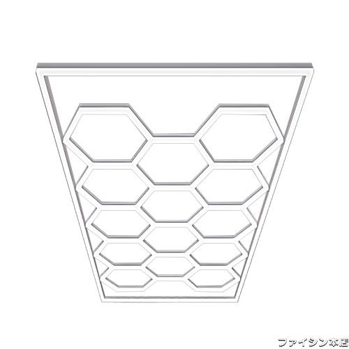 ガレージ用六角形LEDライト 14個 洗車室 天井用 LEDショップライト ホワイトボーダー付き 6500K 60720LM 444W PCプラスチック製 IP54防水の通販は