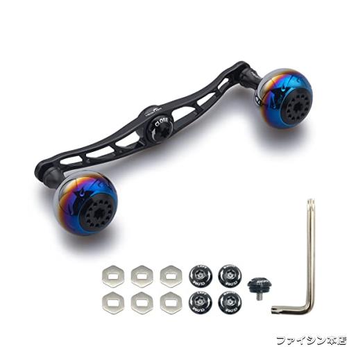 HEIGHTEN 130/115mm リール ハンドル シマノ ダイワ アブガルシア 通用 ベイトリール 用 Aurora Series (130mm, ブラック) (373)の通販はその他のスポーツ