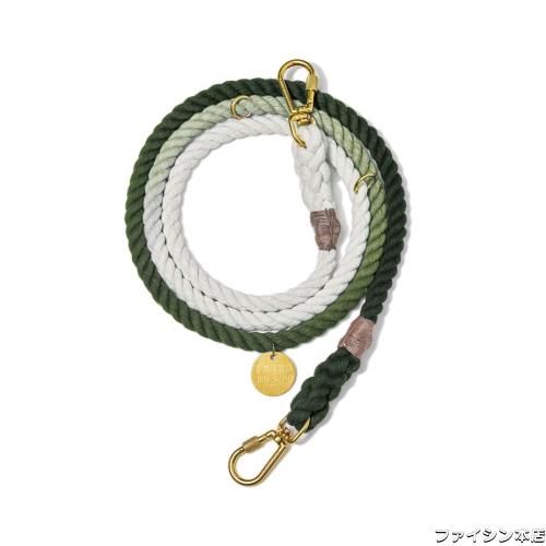 Found My Animal - オリーブオンブルコットンロープ犬用リード (小) - 高耐久犬用トレーニングリード - 調節可能な真鍮製のロック可能な