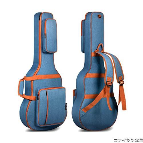 CAHAYA 42/41インチ デニム アコースティックギター ギグバッグ 8mmスポンジ アコギギター ギターケース 5つの大容量ポケット 肩掛け 手の通販は