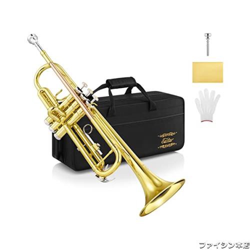 Eastar トランペット Bb調 Trumpet 初心者セット ローズゴールド？メッキ？マウスパイプ イエローブラス製 清潔アクセサリー付 ETR-390