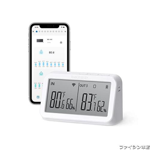 INKBIRD Wi-Fiハブ 温度湿度センサー アプリで温湿度管理 WiFiゲートウェイ 大型LCD画面 専用アプリ INKBIRDワイヤレス/Bluetooth温湿度