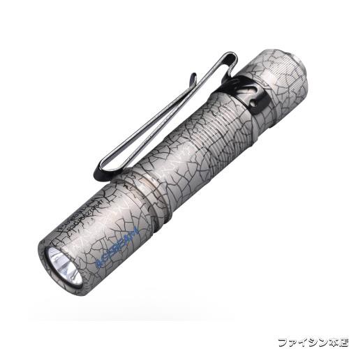 ACEBEAM Pokelit AA 懐中電灯 単三電池に対応 チタン 519A LED 高演色性 Ra90 小型 軽量 強力 500ルーメン IP68防水 最大9日の実行時間