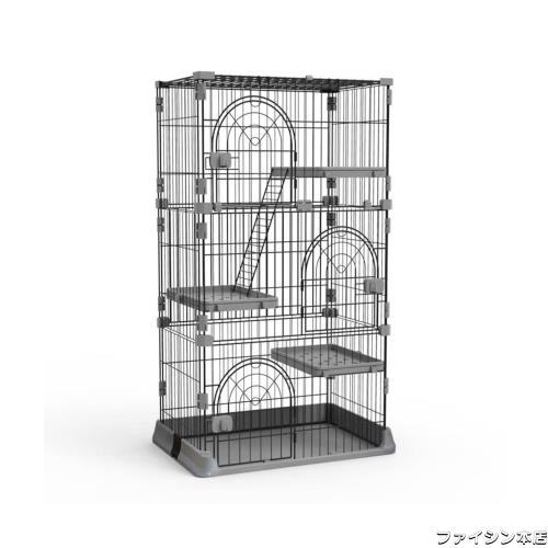DINGHANG猫ケージ 大型 ４段 ねこケージ 折りたたみ キャットケージ ドア付き 掃除しやすい 多頭飼い 脱走防止 横幅76cｍ×奥行50cm×高の通販は