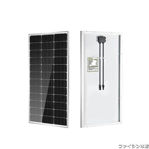 HQST ソーラーパネル 100W 12V 単結晶 ソーラーコネクター付き 高効率バッテリー充電器モジュール PV電力 船舶 屋根 キャラバン RVおよびの通販は