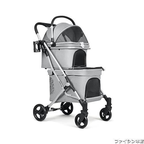 BEBEROAD PETS ペットカート 犬カート ペットバギー 犬用キャリーカート 2段式の上下段セット 飛び出し防止リード付き 多頭 猫 犬 小型犬 27,289円