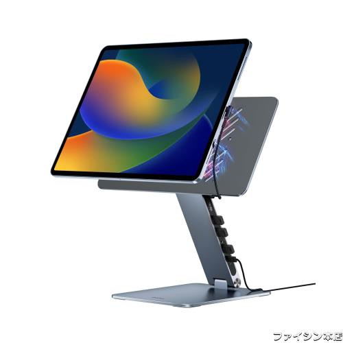 新時代のiPadスタンド・6-in-1拡張ドックマグネットスタンド 【94*N52超強力磁石 HUB付き】180°高さ調整可能 360°角度自由に横/縦/回転の通販は 10,928円