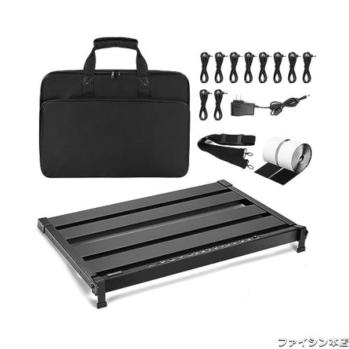 GOKKO ギターエフェクター ボードペダルボード パワーサプライ付き 取り外し可能 丈夫で耐用 アルミニウム合金超軽量 収納バッグ付き (L-の通販は