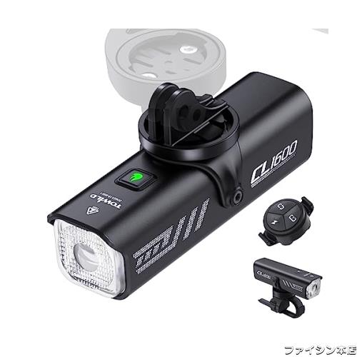 CL1600 自転車 ライト 大容量5000mAh 1600ルーメン USB-C充電式 LED自転車ヘッドライト【吊り下げ可能＆自動点灯】 高輝度 自転車ライト の通販は