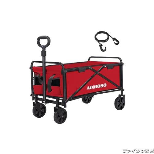 Aomoso キャリーワゴン 折りたたみ式キャリーカート アウトドア用 ワイドタイヤ搭載 大容量120L 耐荷重100kg 自立式収納 BBQ 釣り キャンの通販は