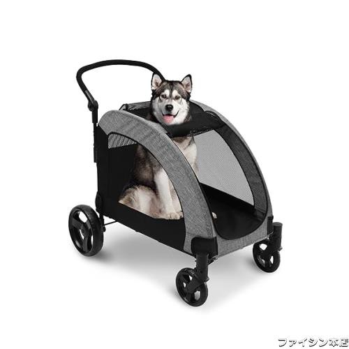 Totoro ball ペットカート 大型犬 バギー 折りたたみ式 耐荷重50kg 多頭中型犬 犬用ベビーカー 通気性アップ ブレーキ機能 4輪 お出かけ