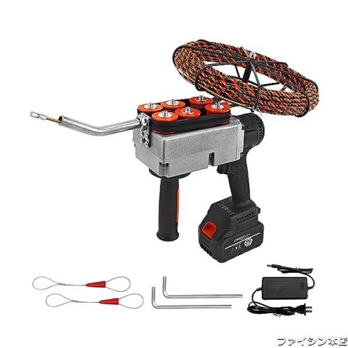 電線伸線機 自動電動プーラー 糸通し機 充電式ウォールスレッディングマシン 自動ねじ切り機 電気技師 電線通し 充電式 通線 30M ワイヤ