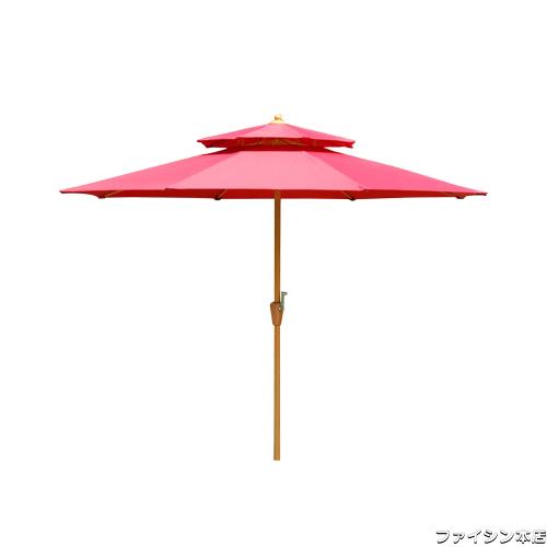 ガーデンパラソル パラソル 大型 ダブルトップ 風に強い ガーデンパラソル アウトド アパラソル ガーデンパラソル (約)直径220/270cm×高の通販は