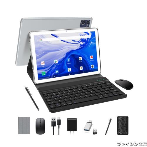 【QUKENK NEW 2IN1Android12 WIFIタブレット】8コアCPU、10インチタブレット、ROM128GB+1TB拡張可能タブレット、5G/2.4GHz Android WIFIの通販は