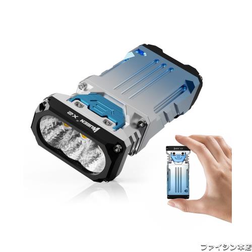 WUBEN X2 懐中電灯 1800ルーメン、Type-C USB かいちゅうでんとう led 強力 充電式 、6モード IP68防水 ledライト 充電式、携帯電話サイの通販は